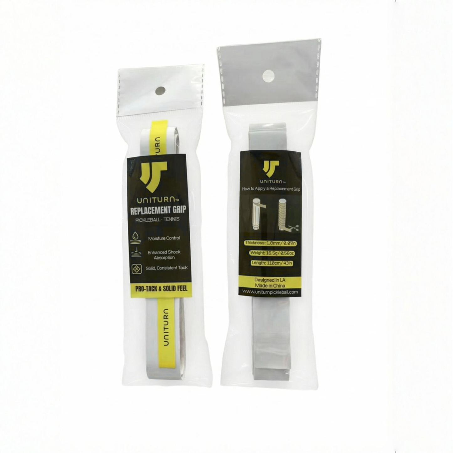 UNITURN Comfort Pickleball Replacement Grip - 1.8mm - PU Wrap, High-Tack Non-Slip Paddle Grip for Shock Absorption & Precision Control - 16.5g Stable Foundation