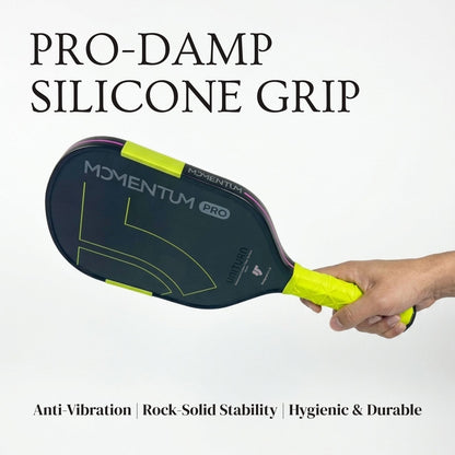 Uniturn T700 Raw Carbon Fiber Pickleball Paddle with Silicone Comfort Grip - Momentum PRO Green Series