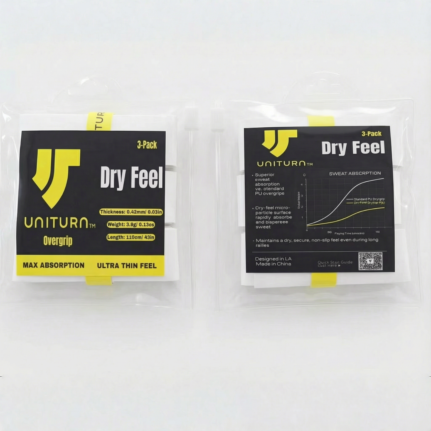 UNITURN Dry Feel Overgrip | 3/12 Packs | Precision Feel & Sweat Management
