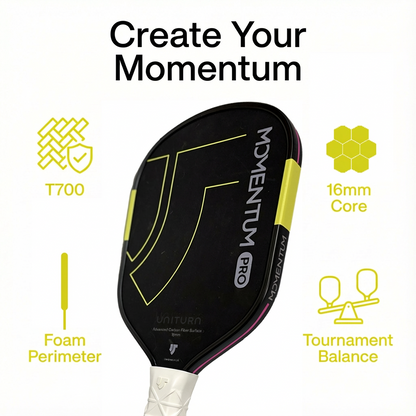 Uniturn Momentum PRO | T700 Raw Carbon Fiber Paddle with Silicone Comfort Grip